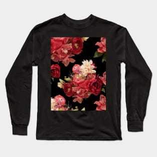 Just Flowers on Black Long Sleeve T-Shirt